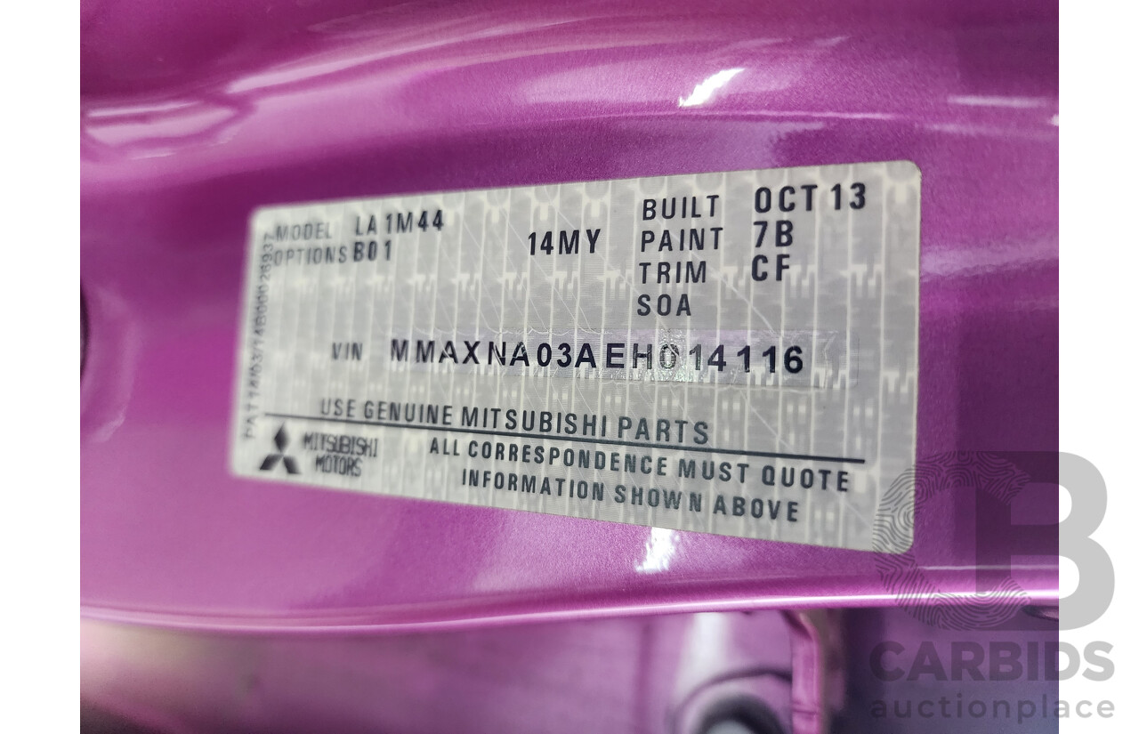 6/2014 Mitsubishi Mirage ES LA 5d Hatchback Pink 1.2L