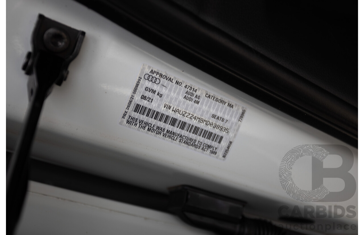 8/2021 Audi Q7 45 TDI Quattro MHEV (AWD) 4M MY22 4D Wagon Pure White Turbo Diesel 3.0L 7 seater - Mild Hybrid
