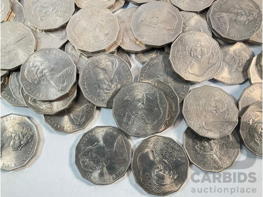 Collection of Australian 1970 Fifty Cent Coins, Captain Cook
