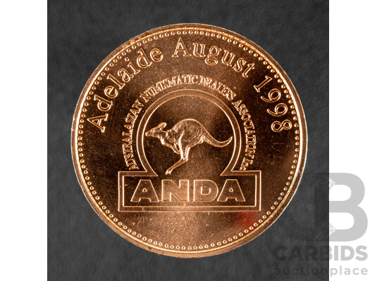 Australian ANDA 1998 Adelaide One Crown Jubilee Copper Coin
