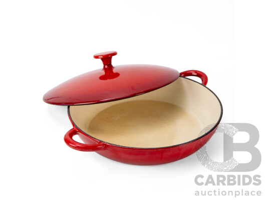 Cast Iron Enameled Lidded Cooking Pan