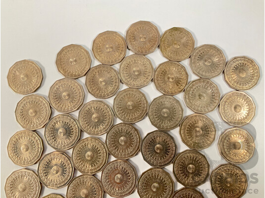 Collection of Australian Commemorative Fifty Cent Coins, Forty Five 1977 Jubilee and Fifty Four 1982 Commonwealth Games