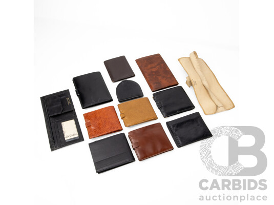 Collection of Vintage Leather Wallets, Purses and Pocket Watch Pouch Including Tommy Hilfiger, Oroton, Pierre Cardin, Baron