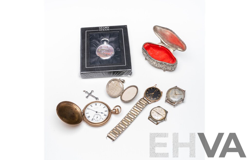 Collection of Vintage Watches, Jewellery and Trinket Box - Lot of 8
