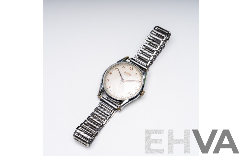 Vintage Rare WW2 Era Swiss Oversize 37mm Men's Mechanical Watch 