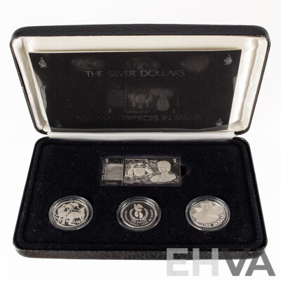 Australian RAM 1990 Masterpieces in Silver Proof Set, The Silver Dollars .925