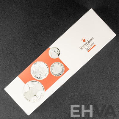 Australian RAM 1988 Four Silver Proof Coin Set, Masterpieces in Silver .925