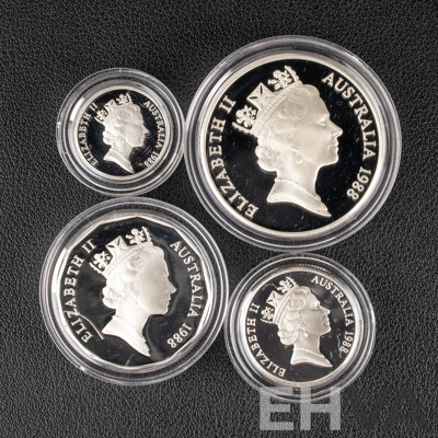 Australian RAM 1988 Four Silver Proof Coin Set, Masterpieces in Silver .925