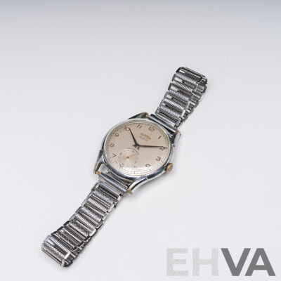 Vintage Rare WW2 Era Swiss Oversize 37mm Men's Mechanical Watch 