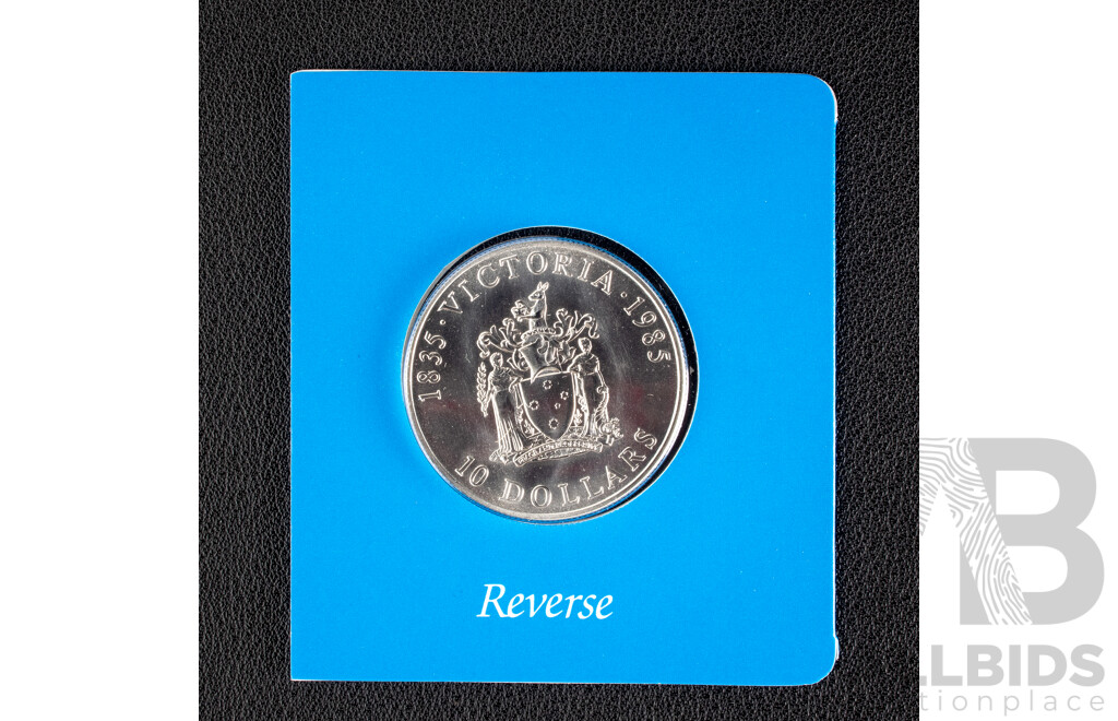Australian RAM 1985 Silver Ten Dollar Coin, State Series, Victoria .925