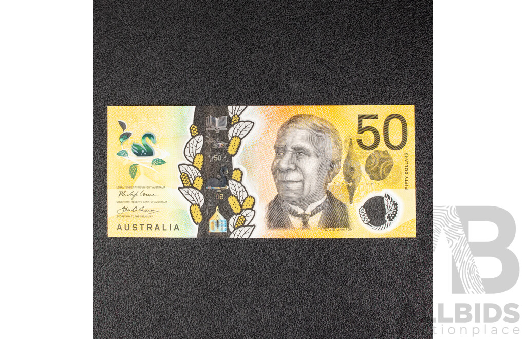 Australian 2018 Fifty Dollar Note, Lowe/Fraser, Edith Cowan 'Responsibility' Spelling Error
