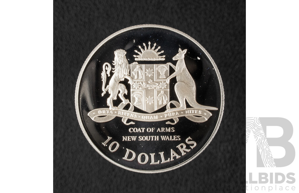 Australian 1987 Silver Proof Ten Dollar Coin, State Series New South Wales .925