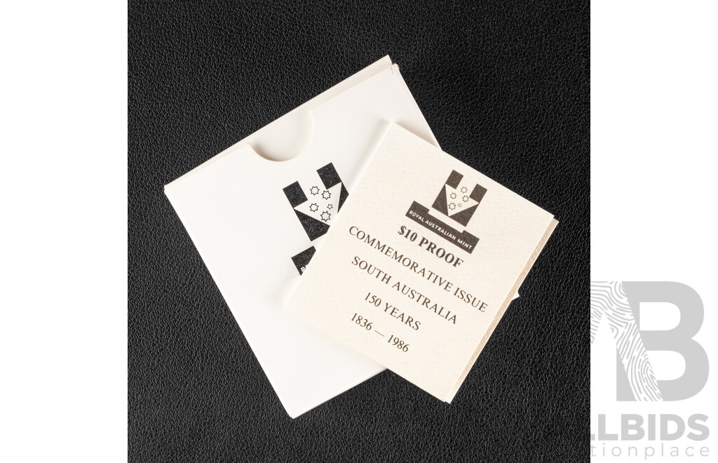 Australian RAM 1986 Silver Proof Ten Dollar Coin, State Series South Australia .925