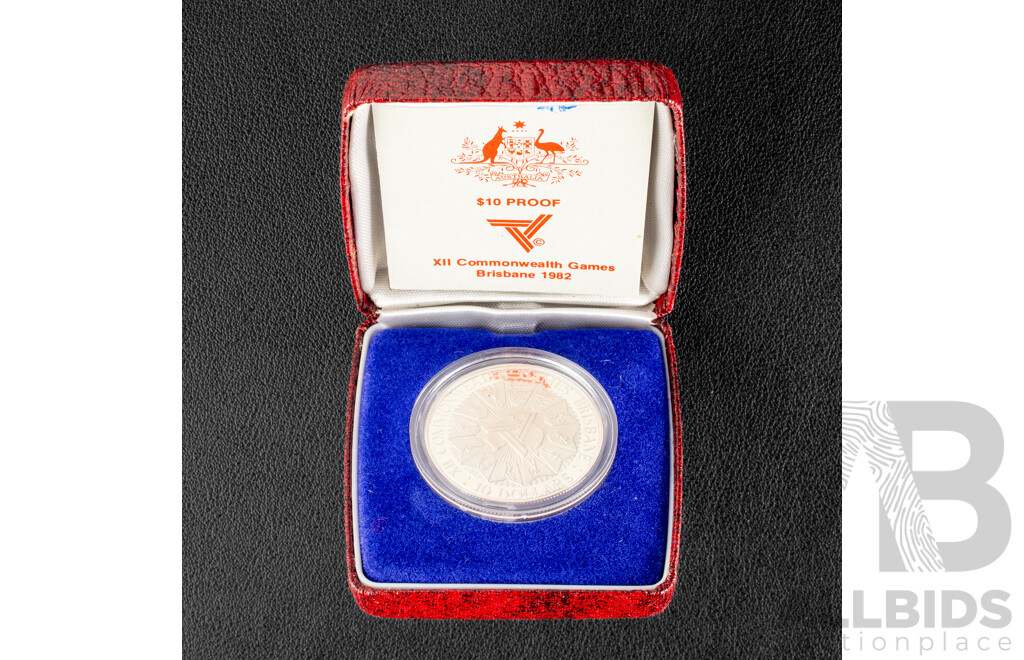 Australian RAM 1982 Silver Proof Ten Dollar Coin, Commonwealth Games .925