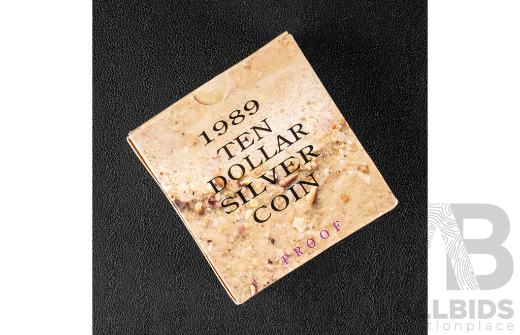 Australian RAM 1989 Silver Proof Ten Dollar Coin, State Series Queensland .925