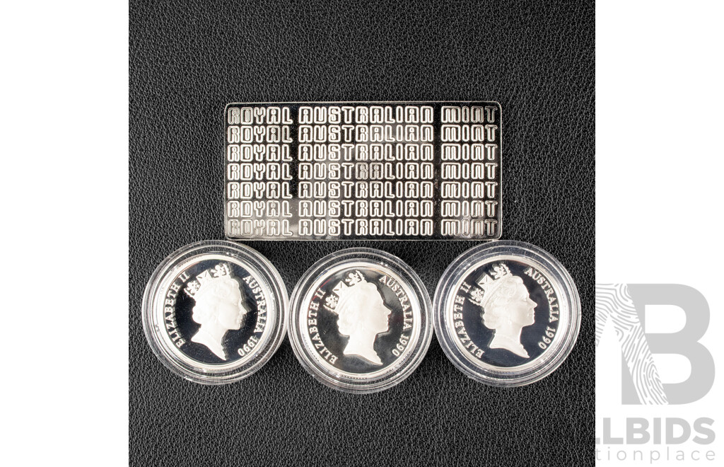 Australian RAM 1990 Masterpieces in Silver Proof Set, The Silver Dollars .925