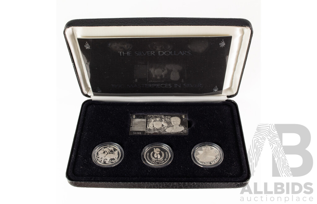 Australian RAM 1990 Masterpieces in Silver Proof Set, The Silver Dollars .925