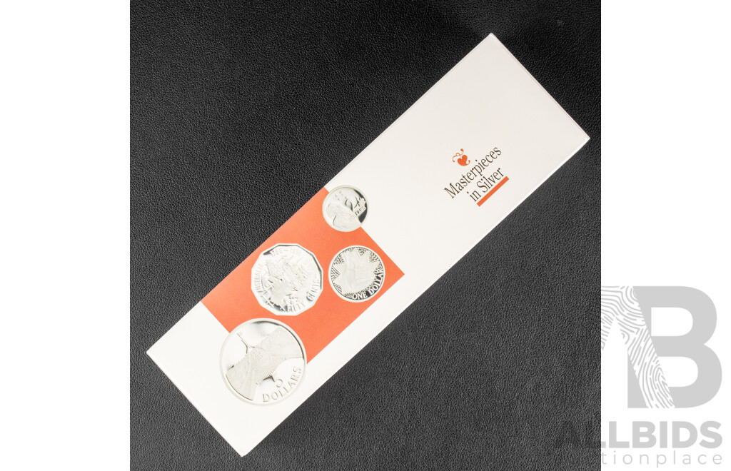 Australian RAM 1988 Four Silver Proof Coin Set, Masterpieces in Silver .925