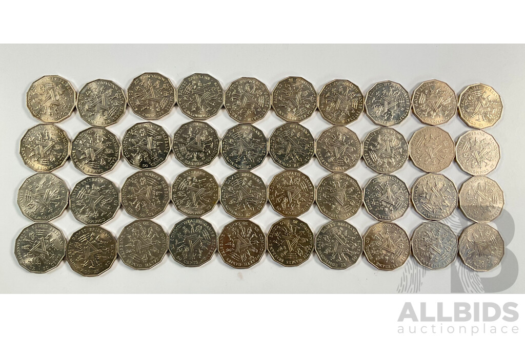 Forty Australian 1982 Fifty Cent Coins, Commonwealth Games