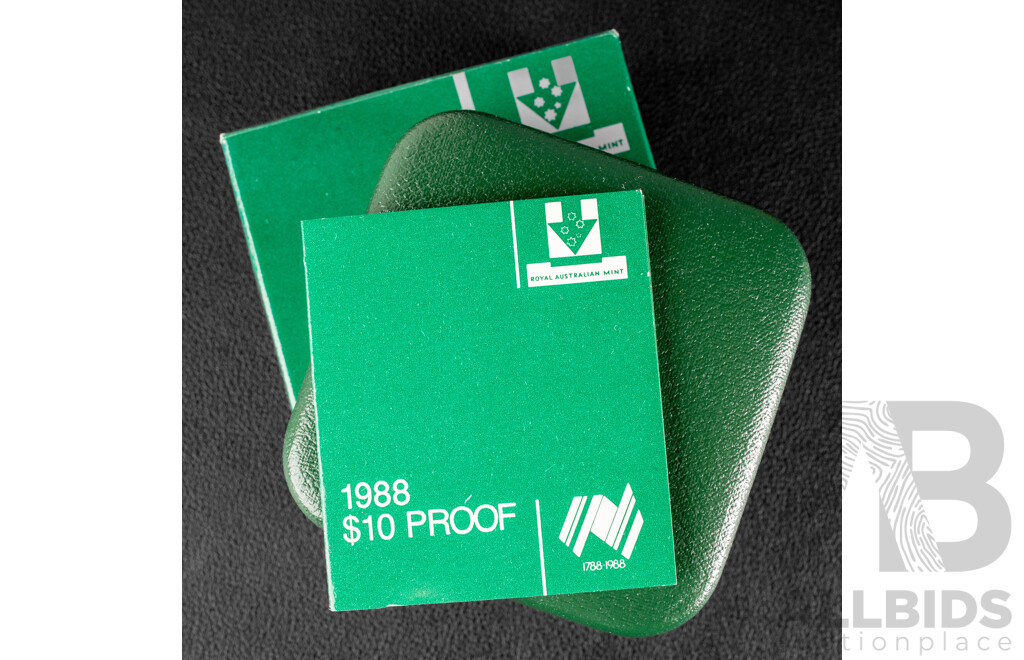 Australian 1988 Silver Ten Dollar Proof Coin, Bicentennial .925