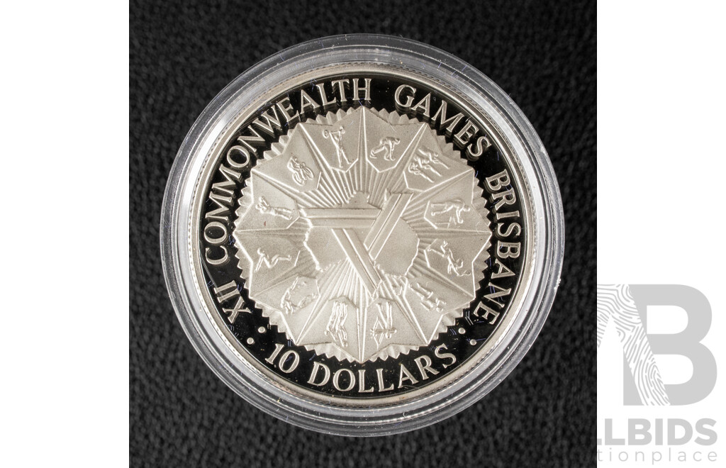 Australian RAM 1982 Silver Proof Ten Dollar Coin, Commonwealth Games .925