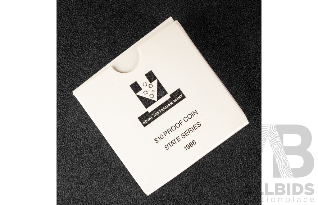 Australian RAM 1986 Silver Proof Ten Dollar Coin, State Series South Australia .925