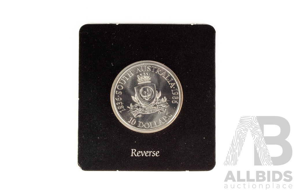 Australian 1986 Silver Ten Dollar Coin, State Series South Australia .925