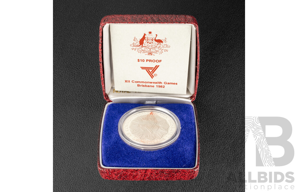 Australian RAM 1982 Silver Proof Ten Dollar Coin, Commonwealth Games .925