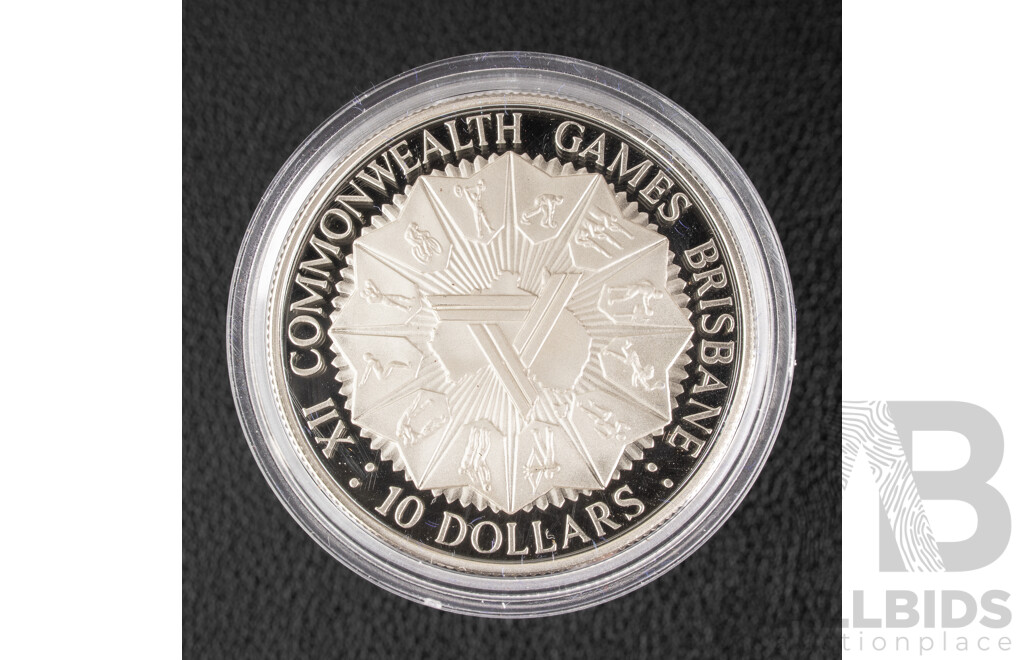 Australian RAM 1982 Silver Proof Ten Dollar Coin, Commonwealth Games .925