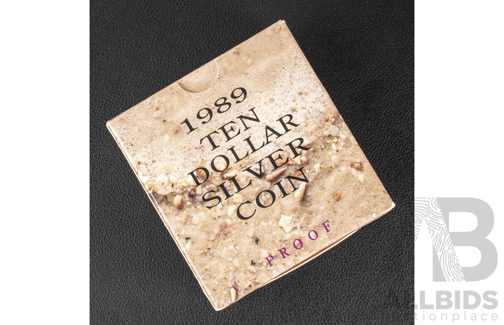 Australian RAM 1989 Silver Proof Ten Dollar Coin, State Series Queensland .925