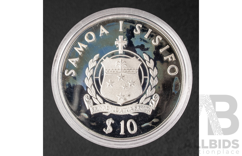 Western Samoa 1979 Silver Proof Ten Tala Coin, Bicentenary Captain Cook .925