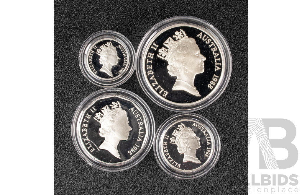 Australian RAM 1988 Four Silver Proof Coin Set, Masterpieces in Silver .925