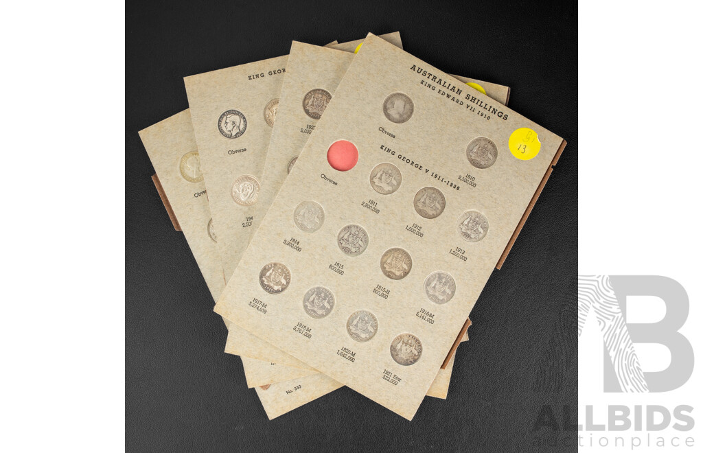 Dansco Album of Australian Silver Shillings, 49 Coins