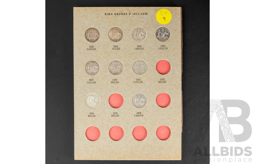 Dansco Album of Australian Silver Shillings, 49 Coins