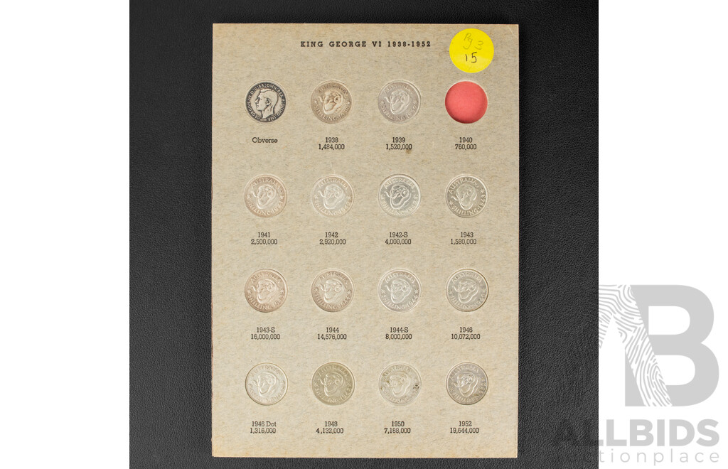 Dansco Album of Australian Silver Shillings, 49 Coins