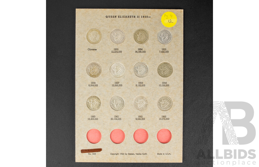 Dansco Album of Australian Silver Shillings, 49 Coins