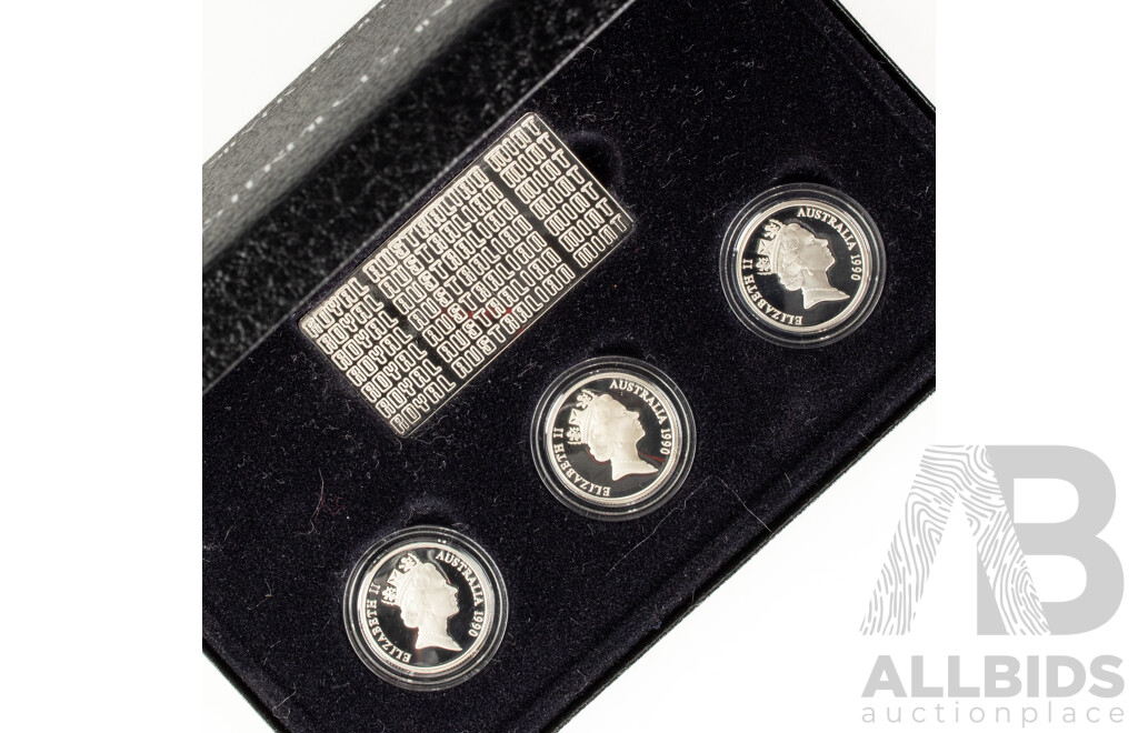 Australian RAM 1990 Masterpieces in Silver Proof Set, the Silver Dollars .925
