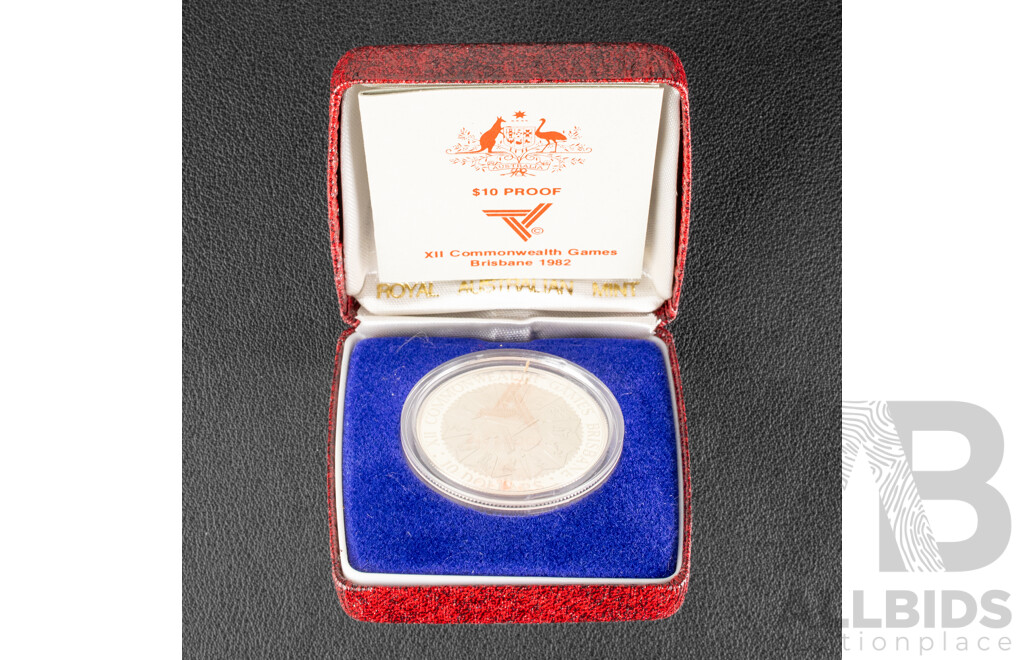 Australian RAM 1982 Silver Proof Ten Dollar Coin, Commonwealth Games .925