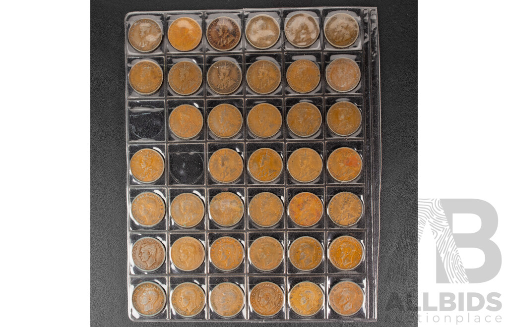 Collection of Australian Pennies, Consecutive 1911 to 1964 (Lacking 1925, 1930, 1946) Including 1916I, 1917I, 1918I