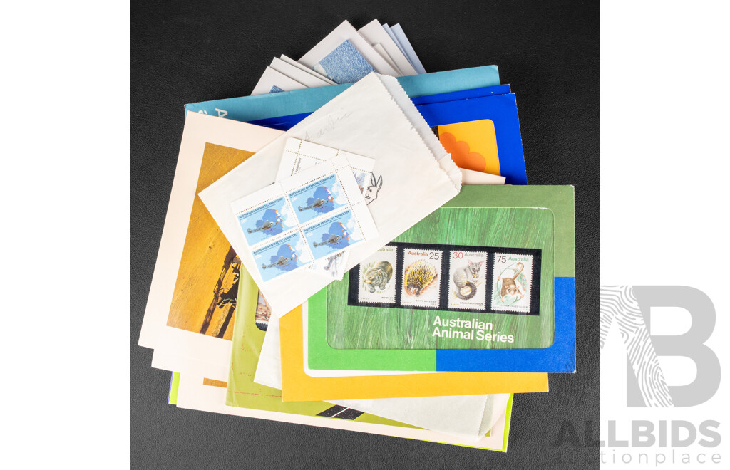 Collection of Australian 1970's and 80's Mint Stamps and Packs Including Painting Series Five and Ten Dollar, Antarctic Territory