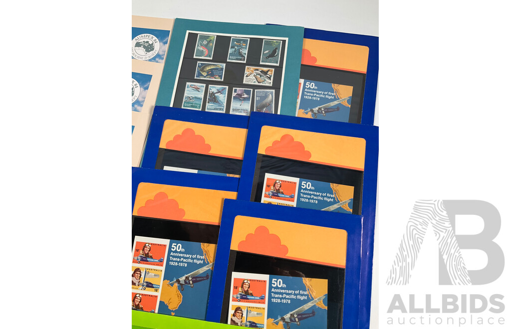 Collection of Australian 1970's and 80's Mint Stamps and Packs Including Painting Series Five and Ten Dollar, Antarctic Territory
