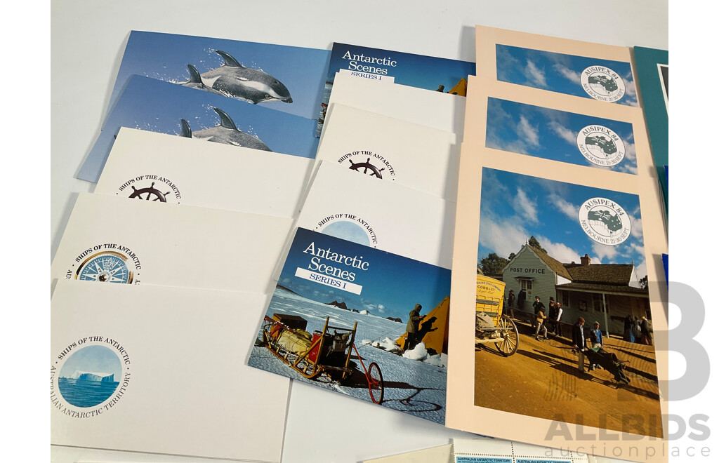 Collection of Australian 1970's and 80's Mint Stamps and Packs Including Painting Series Five and Ten Dollar, Antarctic Territory