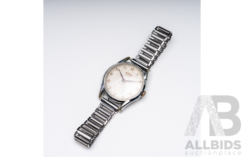 Vintage Rare WW2 Era Swiss Oversize 37mm Men's Mechanical Watch 