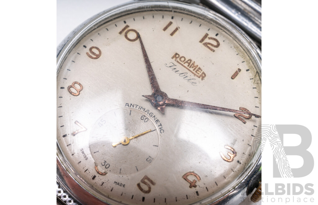 Vintage Rare WW2 Era Swiss Oversize 37mm Men's Mechanical Watch 