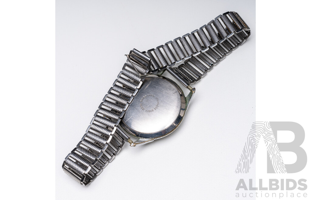 Vintage Rare WW2 Era Swiss Oversize 37mm Men's Mechanical Watch 