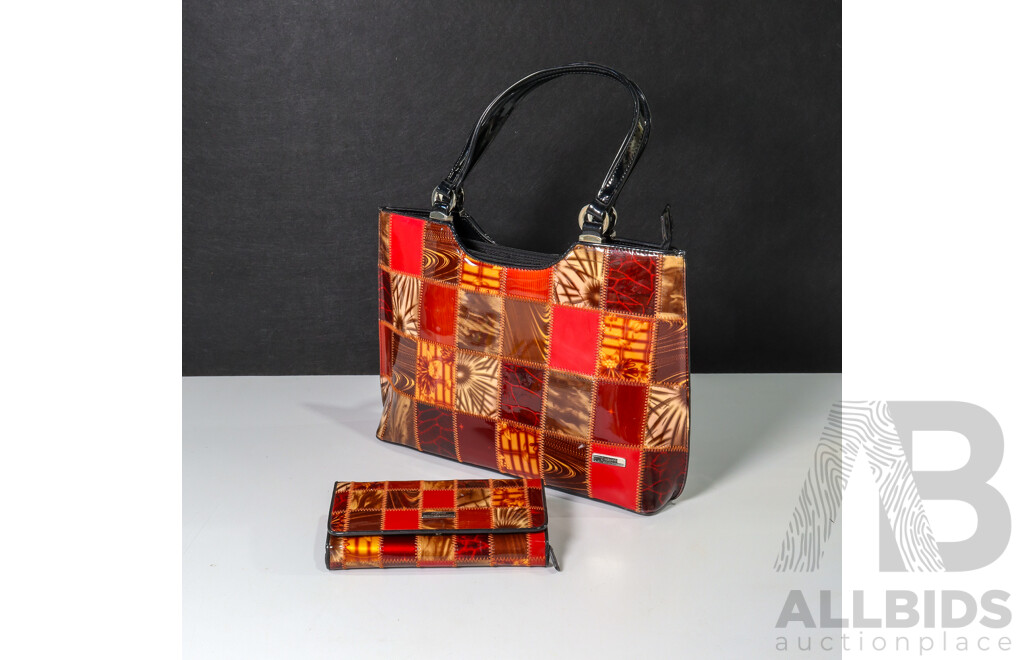 Seranade Beverly Hills Collection Leather Patchwork Hand Bag and Purse