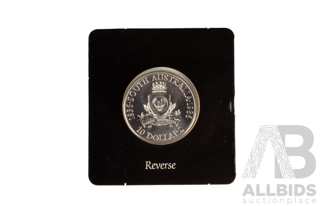 Australian 1986 Silver Ten Dollar Coin, State Series South Australia .925