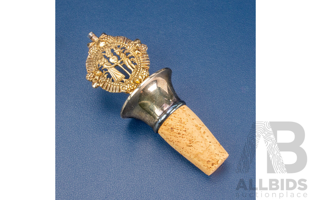 Vintage German Silver Wine Stopper