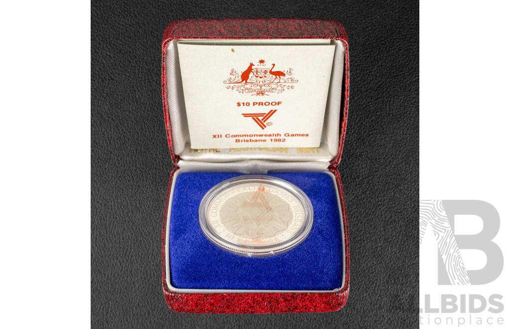 Australian RAM 1982 Silver Proof Ten Dollar Coin, Commonwealth Games .925