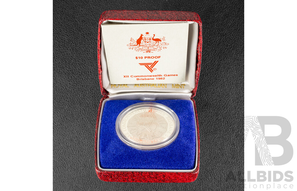 Australian RAM 1982 Silver Proof Ten Dollar Coin, Commonwealth Games .925